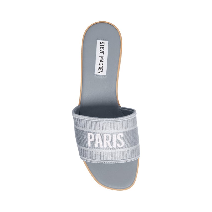 Grey Steve Madden Knox Women's Slides | PH 2756LWZ